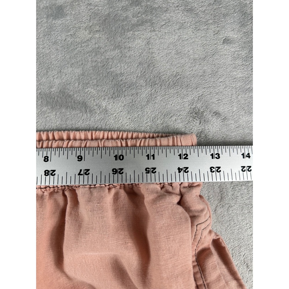 Zara Wide Leg Pants Womens S Pink Linen Blend Boho Coastal Beachy Trousers New - Picture 5 of 9